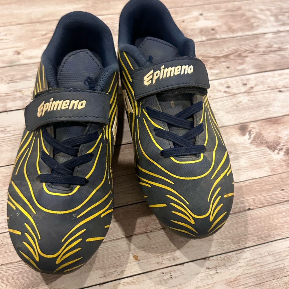 Kids Soccer Cleats  - Navy and Yellow